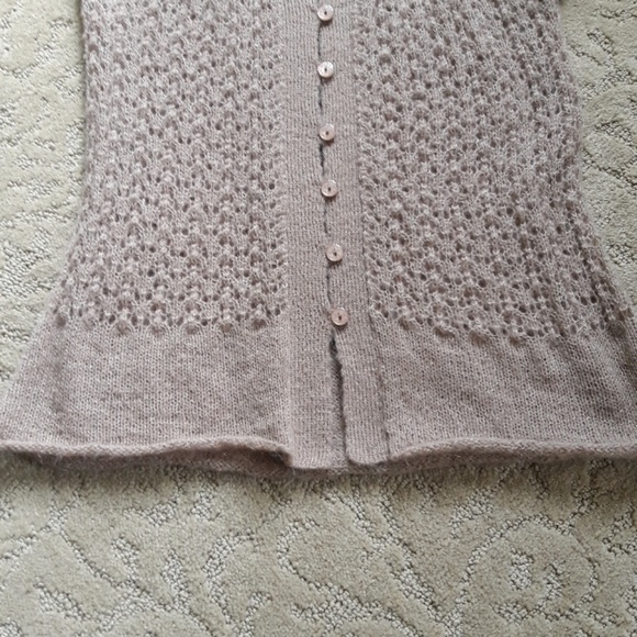 Short Sleeve Crocheted Button down Sweater - Picture 3 of 5